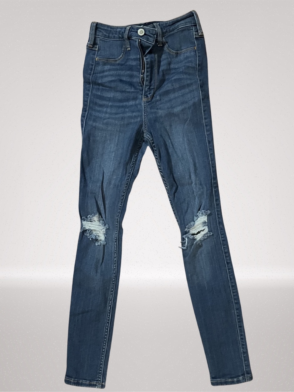 Hollister Ultra High Rise Jean Leggings Juniors 3 Short W26 L26 Distressed